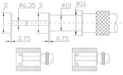 ASIMETO Микрометр для измерения внутренних канавок 0,01 мм, 6,5 мм, 0-25 мм